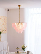 Opalora Pink Glass Chandelier