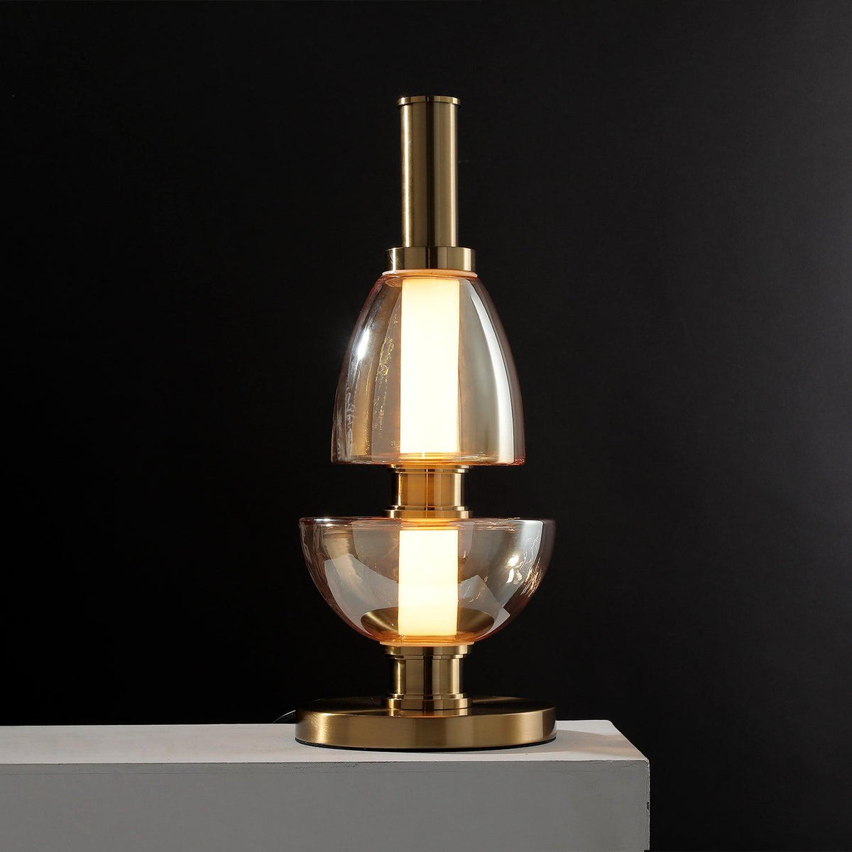 Symbol Table Light ∅ 7.9″ x H 19.7″ / Dia 20cm x H 50cm / Gold + Amber / US plug Table lamp
