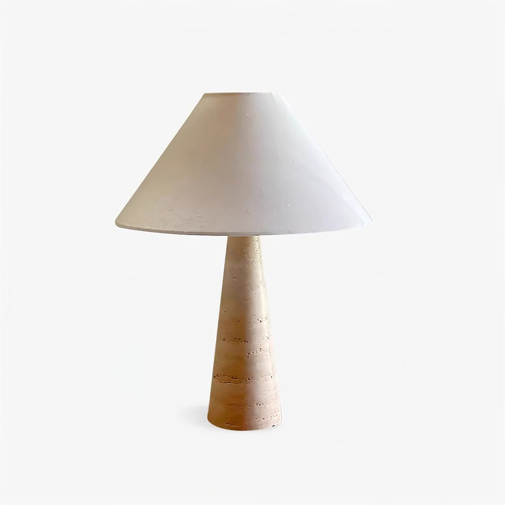 Travertine Column Table Lamp