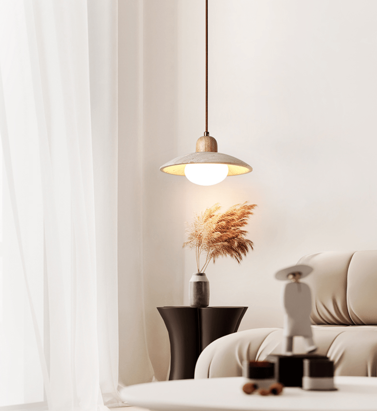 Travertine Dome Pendant Light