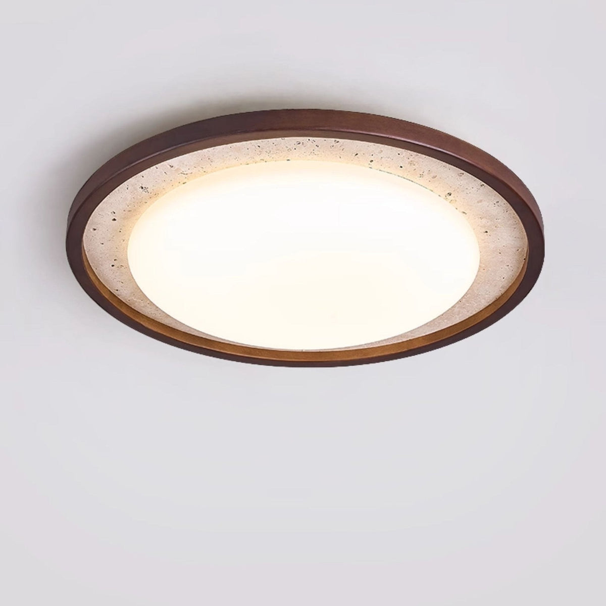 Travertine Wood Ceiling Light