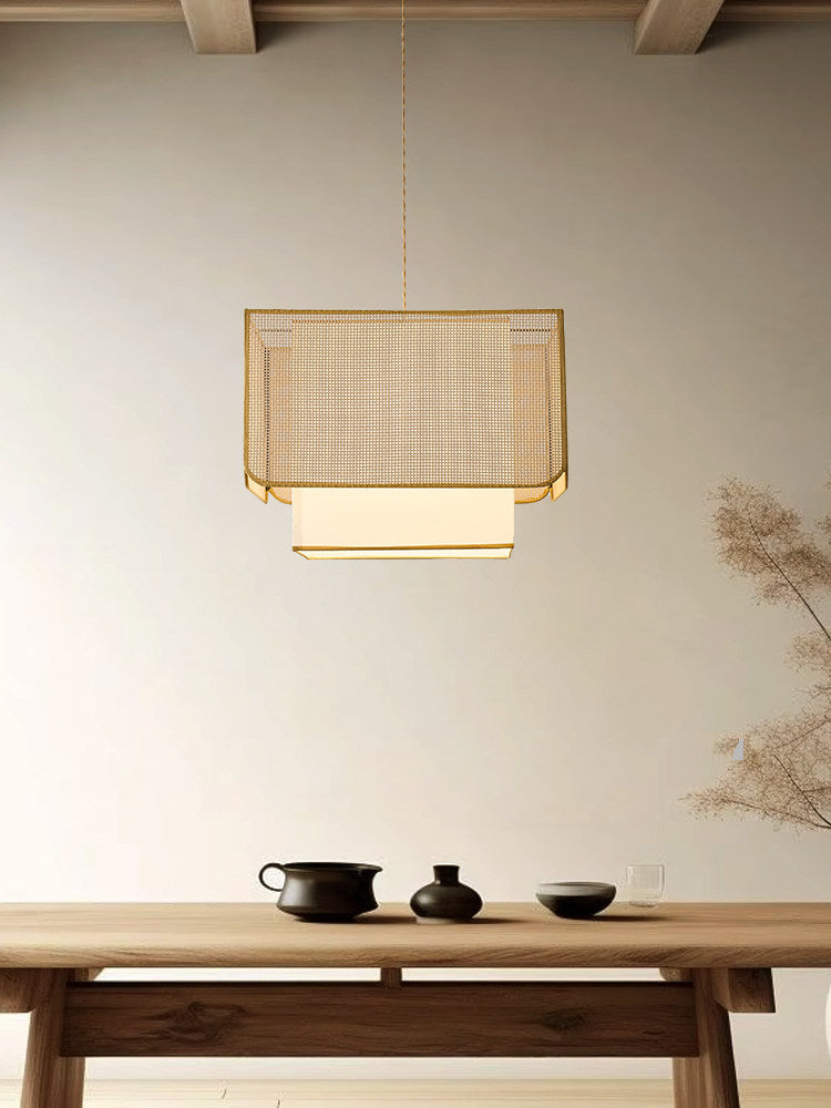 Trellis Woven Rattan Pendant Lamp