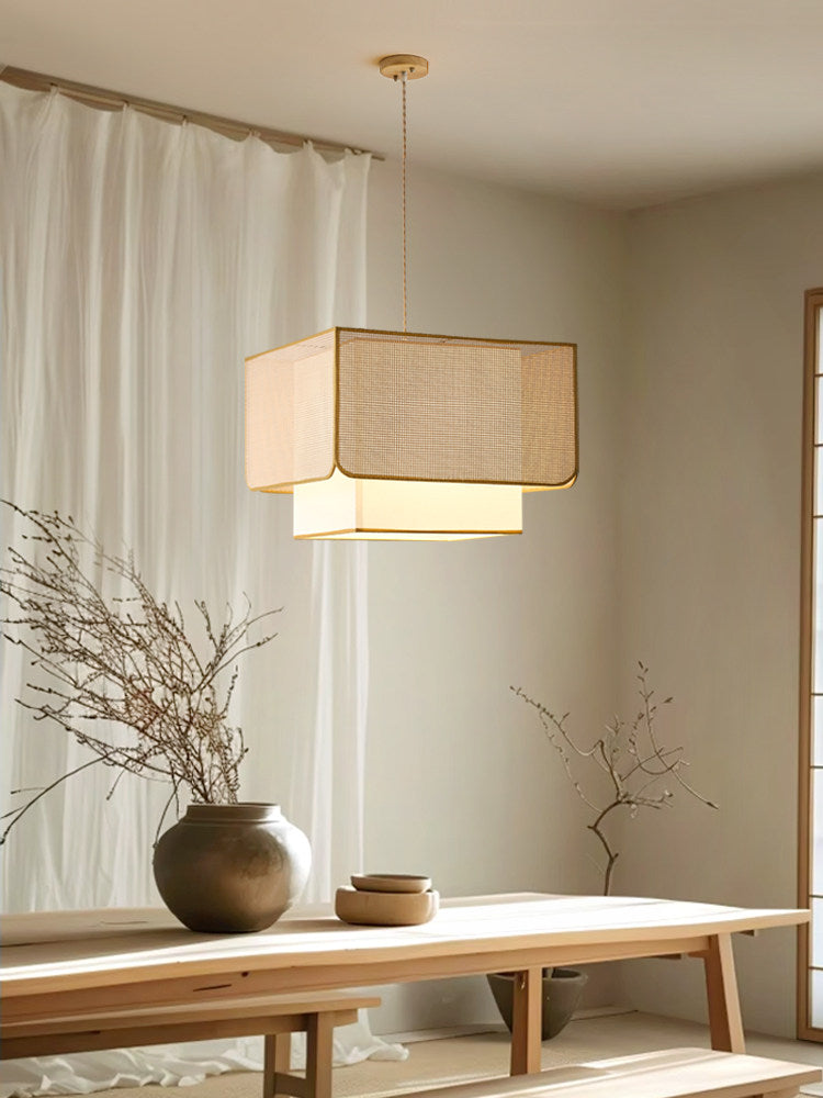 Trellis Woven Rattan Pendant Lamp