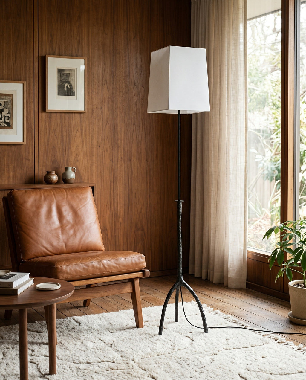 Trepied Brass Twig Floor Lamp