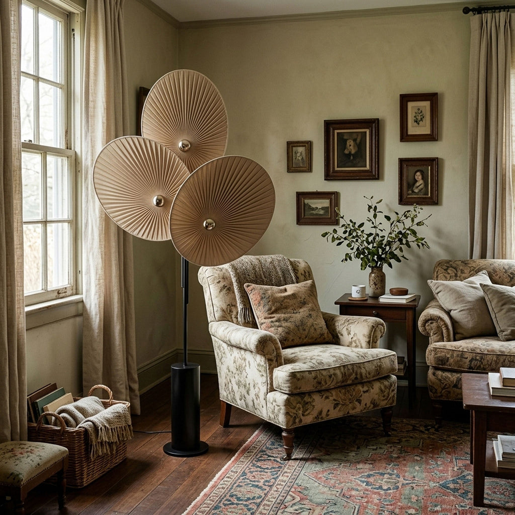 Triple Floral Floor Lamp