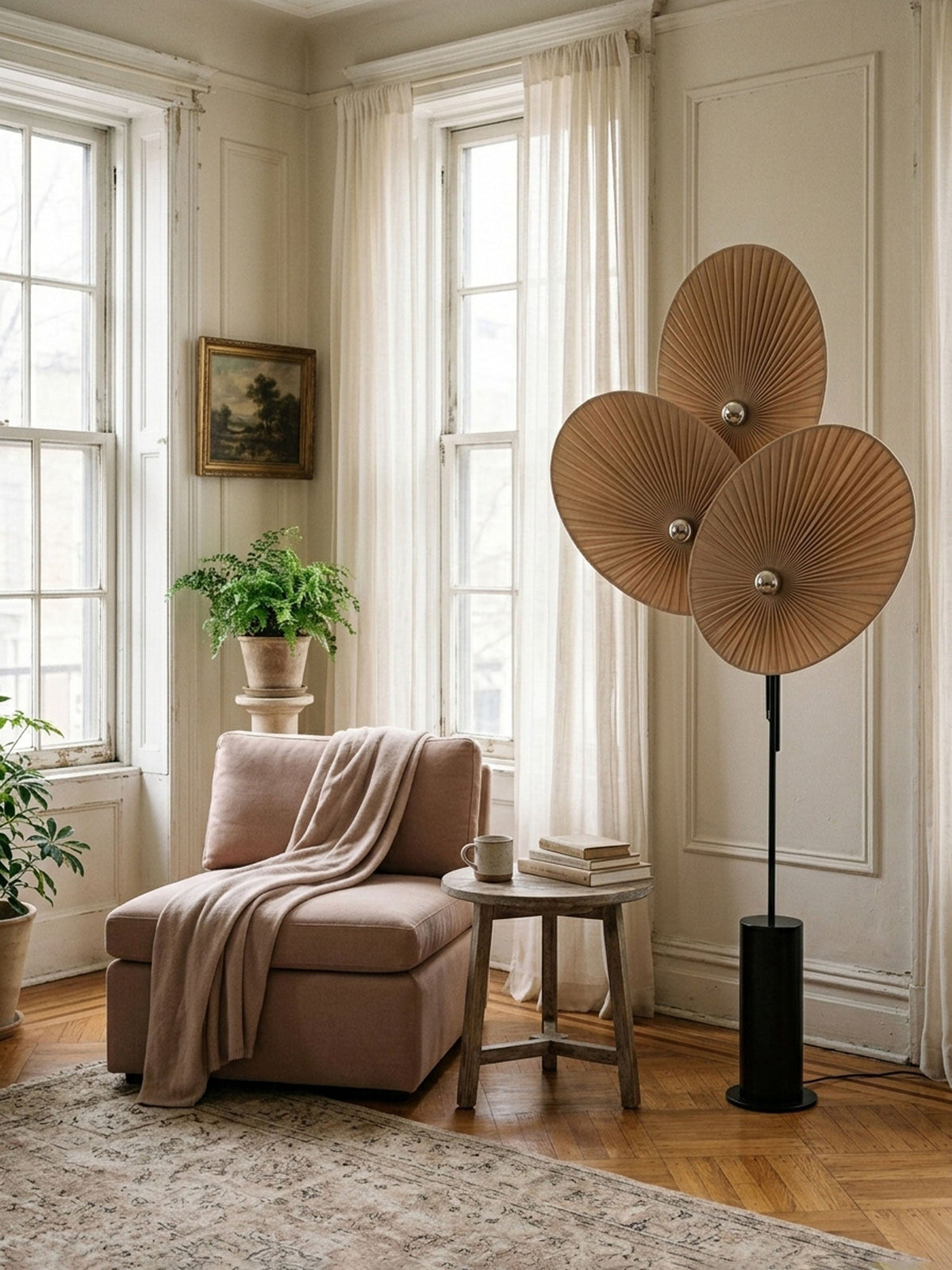 Triple Floral Floor Lamp