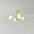 Trumpet Flower Chandelier Model A 4 heads ∅ 25.6″ x H 15″ / Dia 65cm x H 38cm / Green & White Chandelier