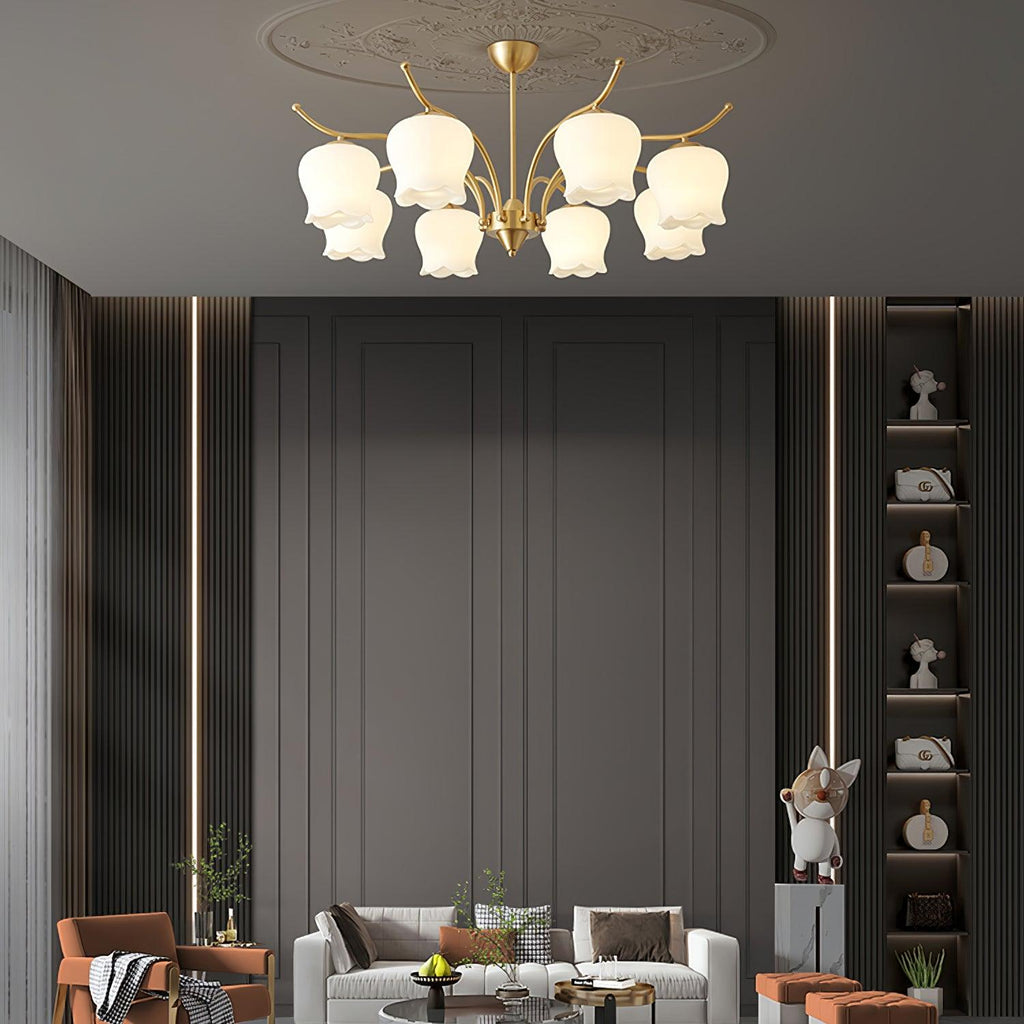 Tulip Brass Chandelier Chandelier
