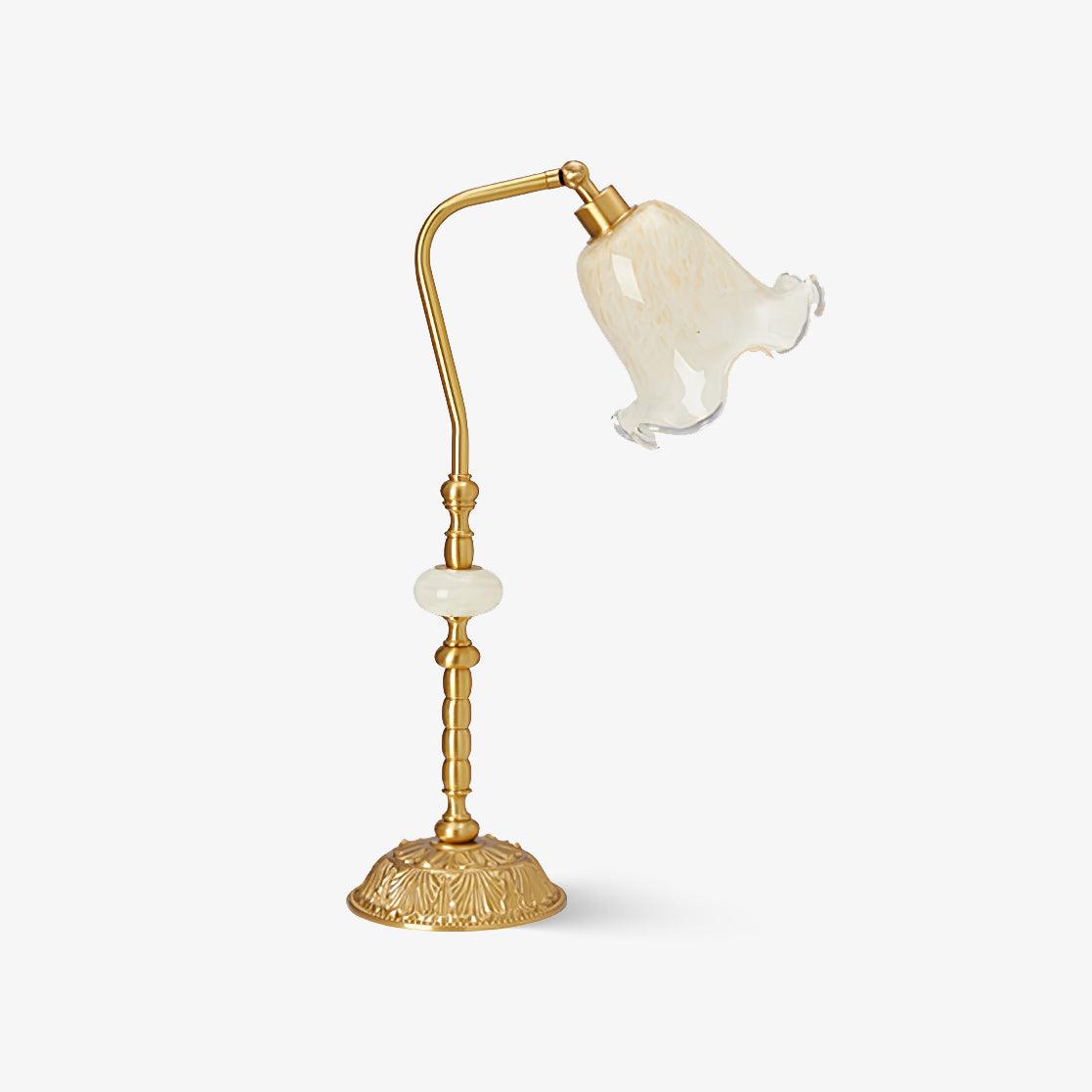 Tulip Brass Table Lamp ? 11.8″ x H 18.9″ / Dia 30cm x H 48cm / Brass & White / US Plug Table lamp