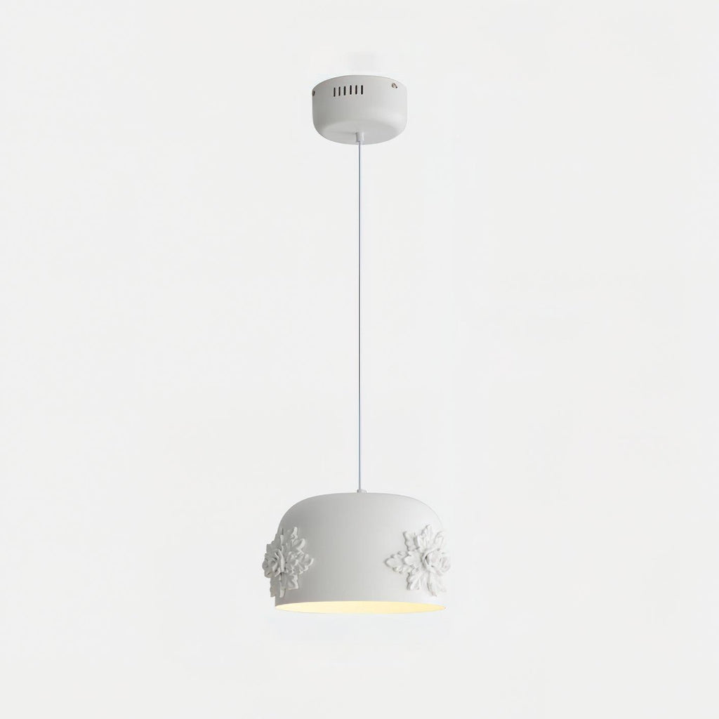 Tuz Pendant Light ∅ 11″ x H 5.9″ / ∅ 28cm x H 15cm / White / Warm Light Pendant light