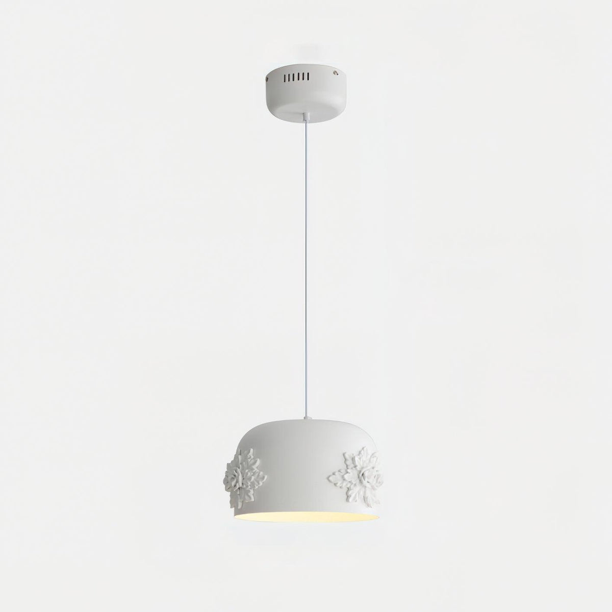 Tuz Pendant Light ∅ 11″ x H 5.9″ / ∅ 28cm x H 15cm / White / Warm Light Pendant light