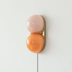 Two Globe Glass Plug-in Wall Sconce