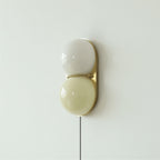 Two Globe Glass Plug-in Wall Sconce