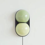 Two Globe Glass Plug-in Wall Sconce