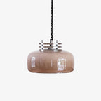 Ebb Pendant Lamp ∅ 13.8″ x H 9.4″ / Dia 35cm x H 24cm / Chrome & Light brown Pendant light