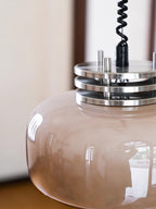 Ebb Pendant Lamp ∅ 13.8″ x H 9.4″ / Dia 35cm x H 24cm / Chrome & Light brown Pendant light