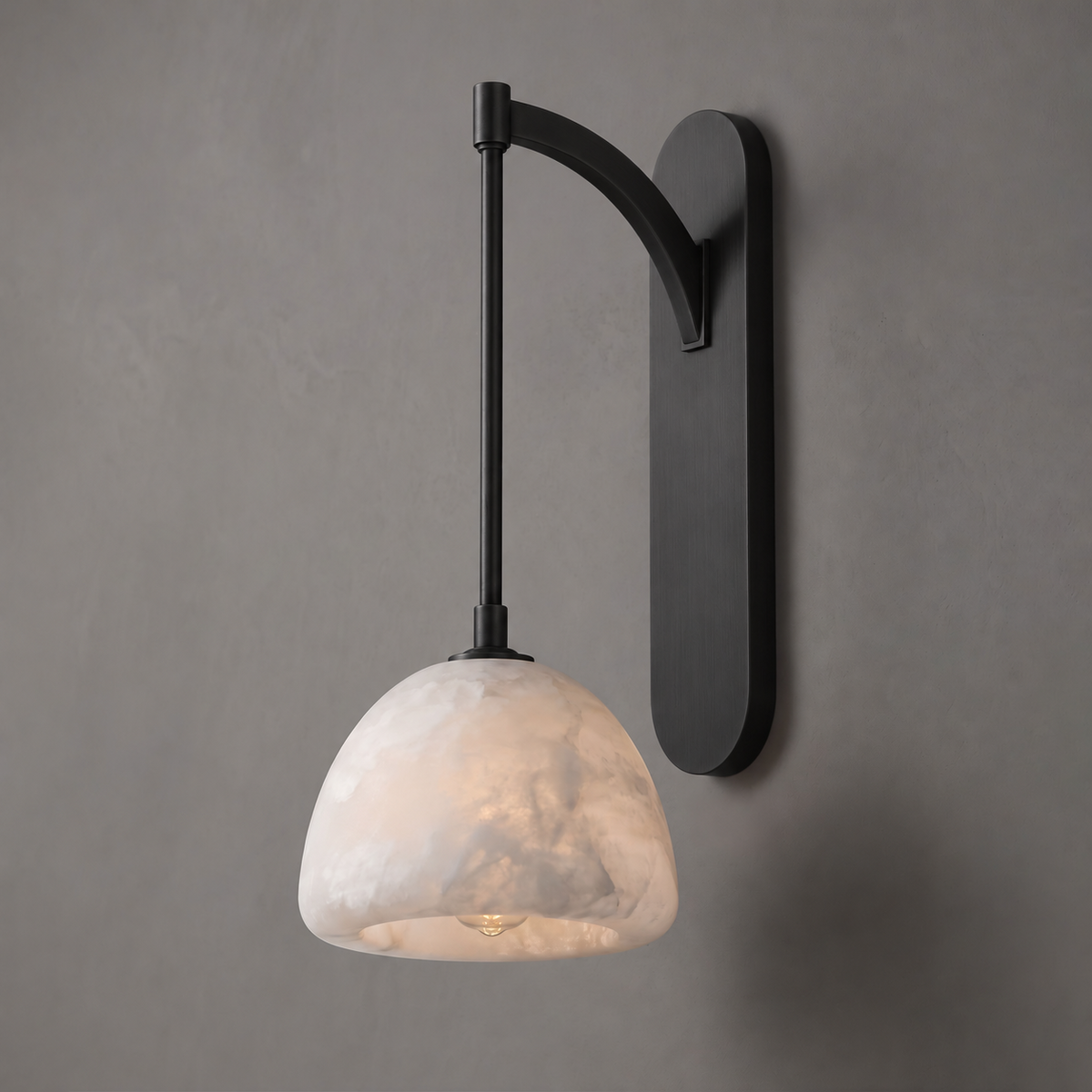 Velisse Alabaster Dome Wall Sconce