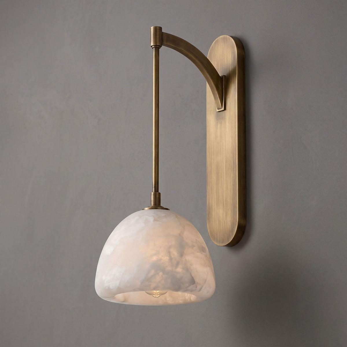 Velisse Alabaster Dome Wall Sconce