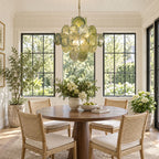 Verdant Bloom Glass Chandelier