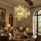Verdant Bloom Glass Chandelier