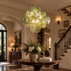 Verdant Bloom Glass Chandelier