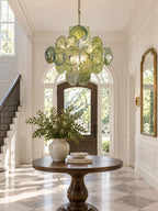 Verdant Bloom Glass Chandelier
