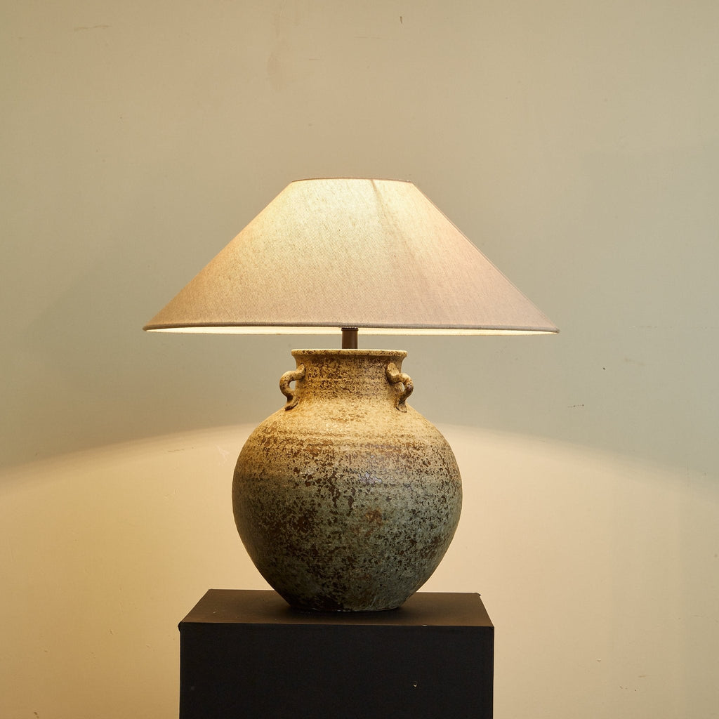 Verdigris Handle Table Lamp