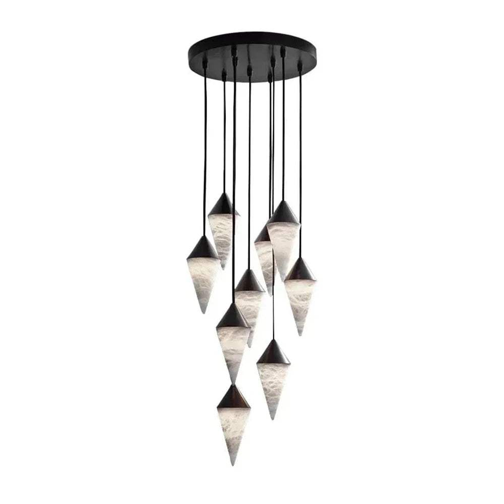 Vertex Faceted Alabaster Drop Chandelier