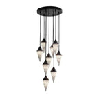 Vertex Faceted Alabaster Drop Chandelier