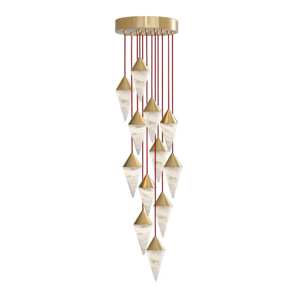 Vertex Faceted Alabaster Drop Chandelier