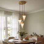 Vertex Faceted Alabaster Drop Chandelier