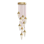 Vertex Faceted Alabaster Drop Chandelier