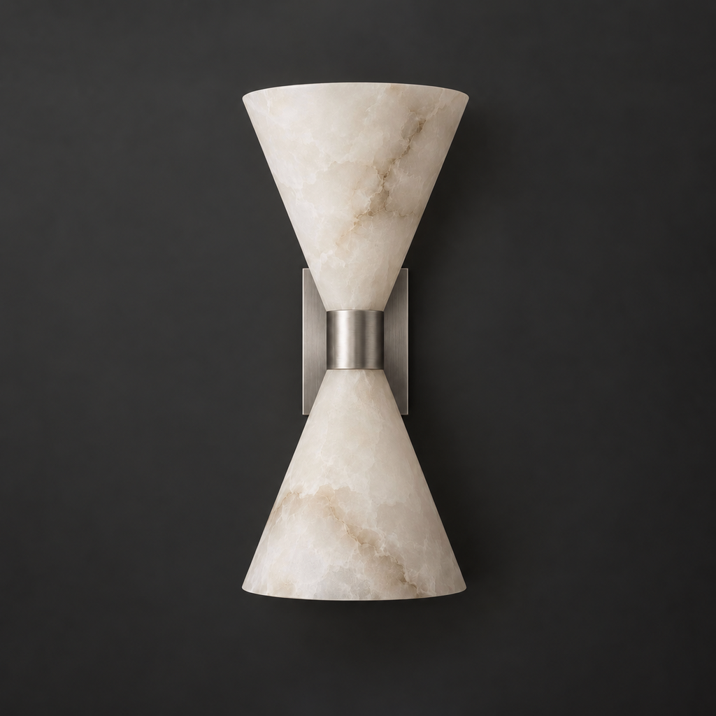 Vesanne Alabaster Hourglass Wall Sconce