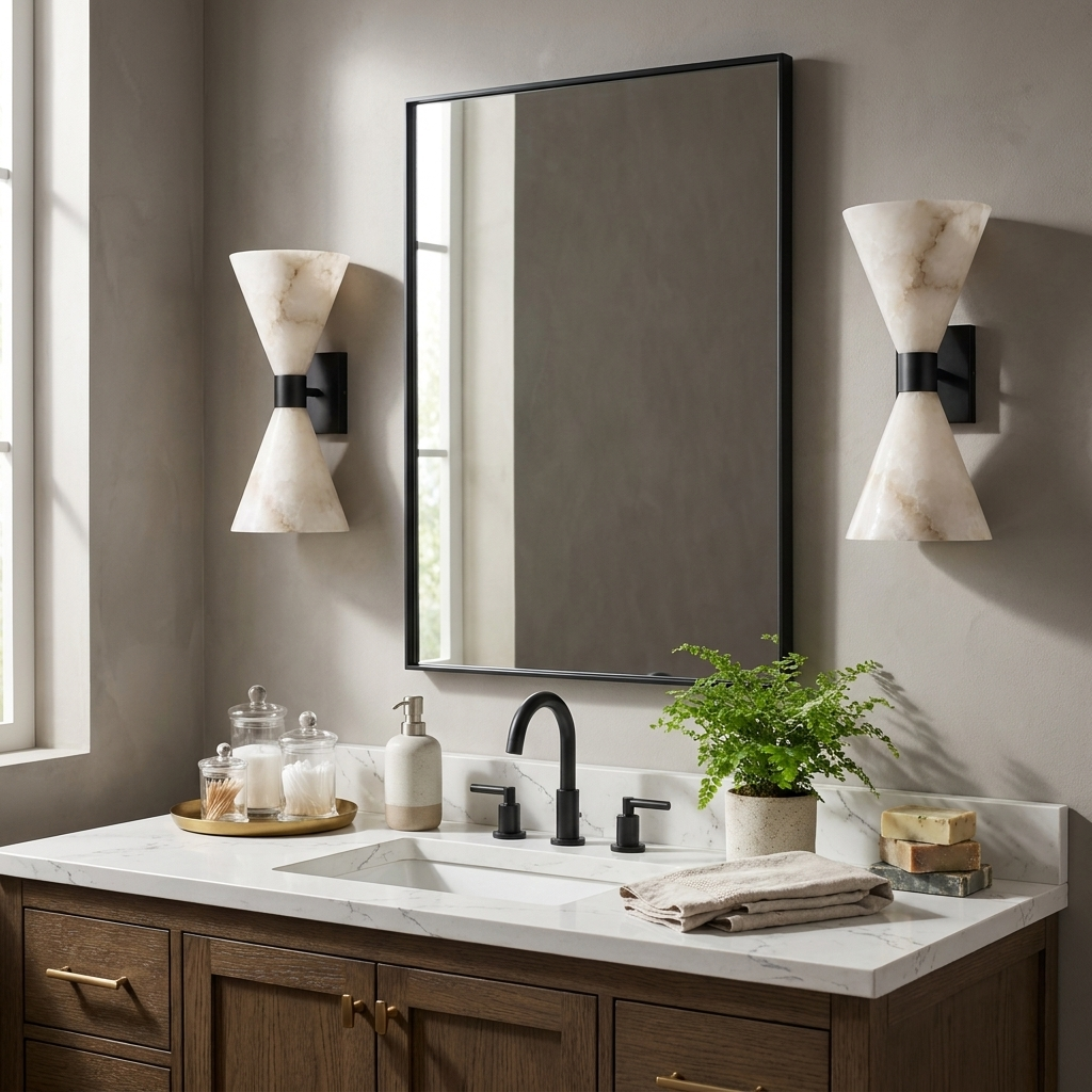Vesanne Alabaster Hourglass Wall Sconce