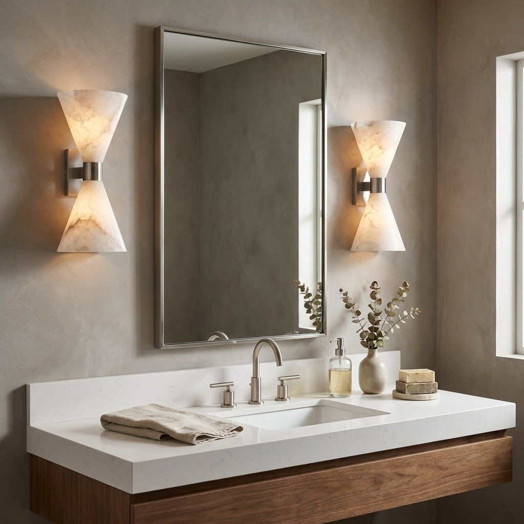 Vesanne Alabaster Hourglass Wall Sconce