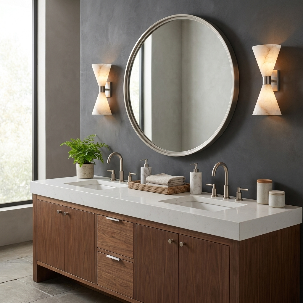 Vesanne Alabaster Hourglass Wall Sconce