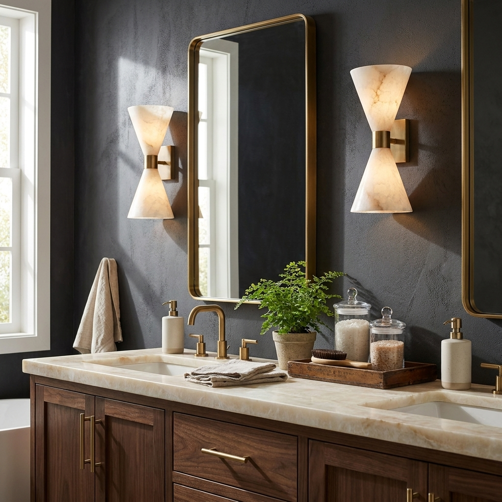 Vesanne Alabaster Hourglass Wall Sconce