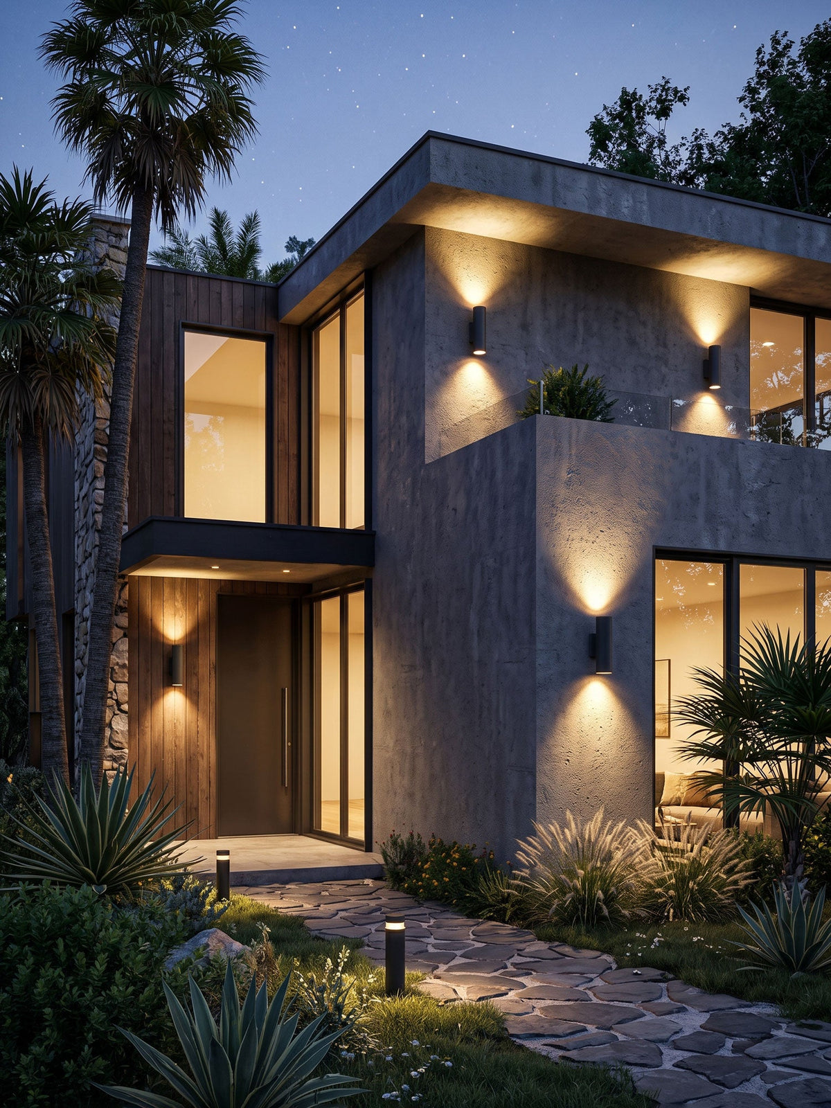 Vessaro Micro-Cement Outdoor Wall Sconce