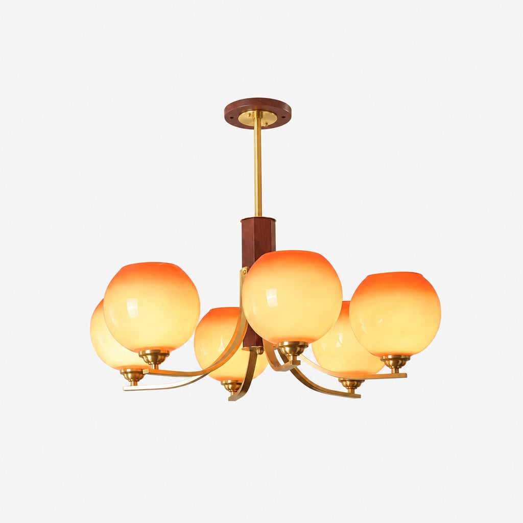 Vintage Caramel Globe Chandelier