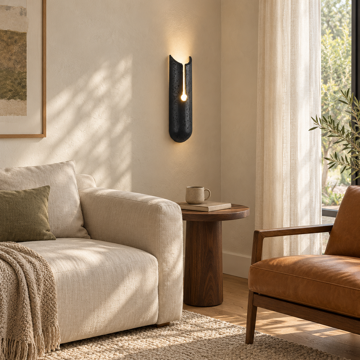 Vulca Split Stone Wall Light