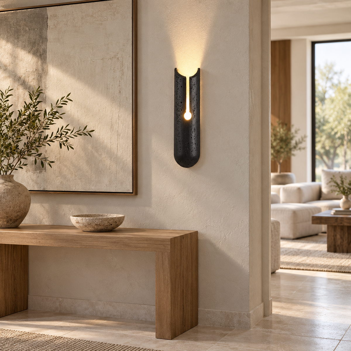 Vulca Split Stone Wall Light