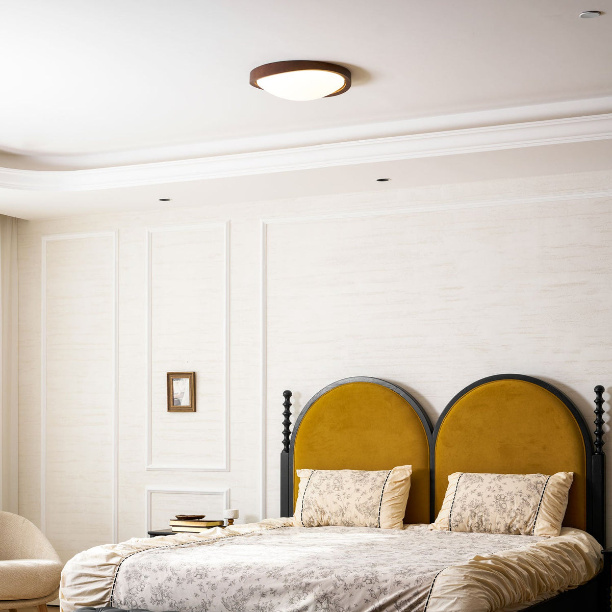Walnut Curved Edge Ceiling Light