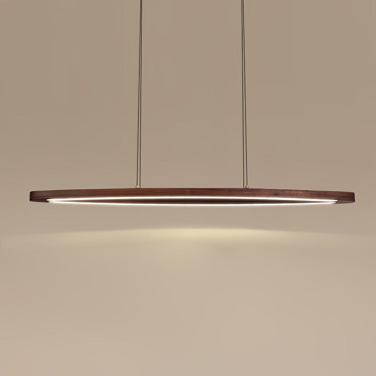 Walnut Arc Linear Pendant Lamp