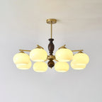 Walnut Beige Orb Chandelier