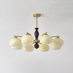 Walnut Beige Orb Chandelier