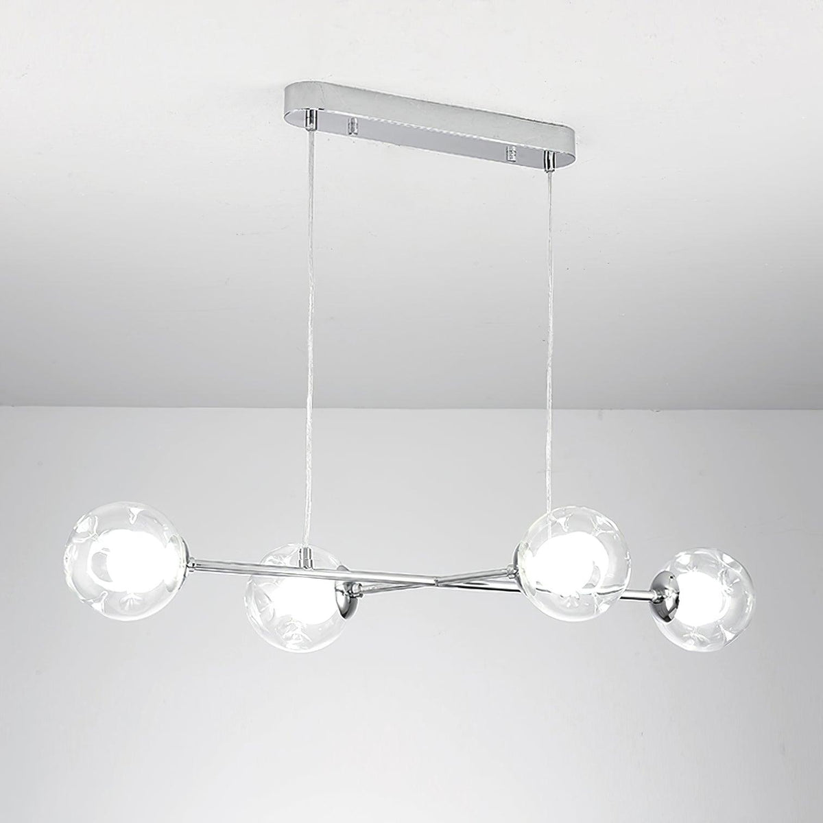 Westlife Sputnik Pendant Light L 31.5″ x W 11.8″ x H 4.7″ / L 80cm x W 30cm x H 12cm / Chrome Pendant light