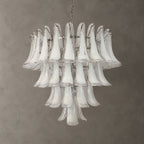 White Glass Petals Chandelier