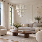 White Glass Petals Chandelier