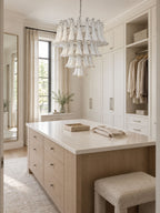 White Glass Petals Chandelier
