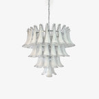 White Glass Petals Chandelier